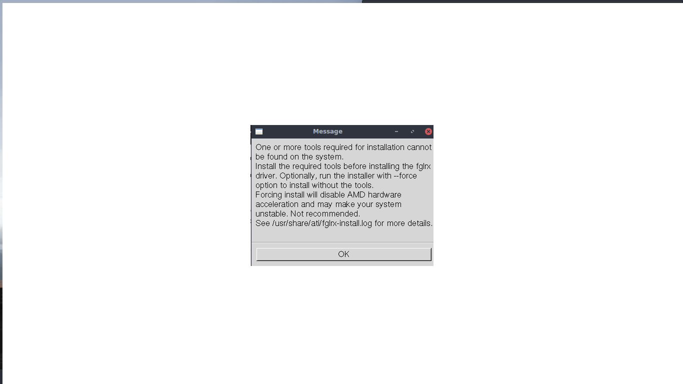 No amd graphics driver is installed