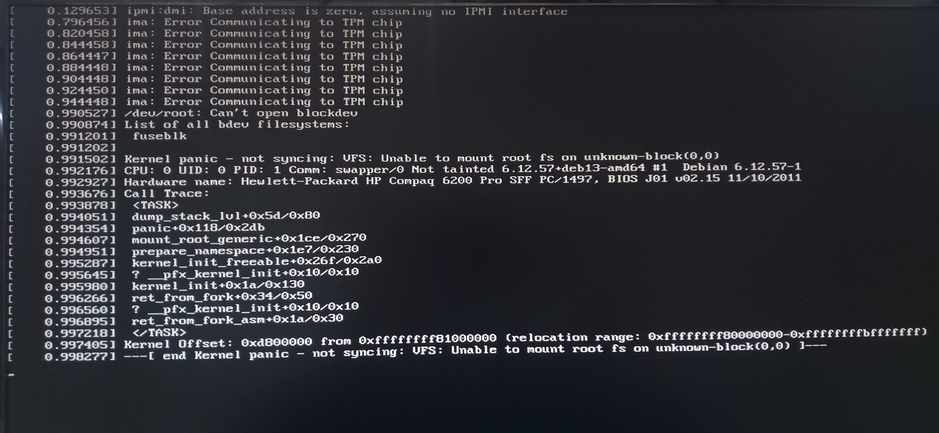 Pardus 25.0 XFCE Yükseltme Sonrası Açılmıyor - Kernel Panic Hatası