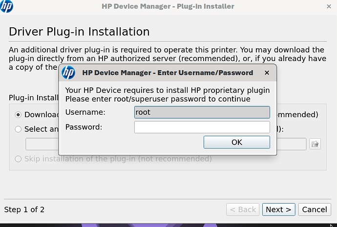 Hp uygulaması root şifresi kabul etmiyor
