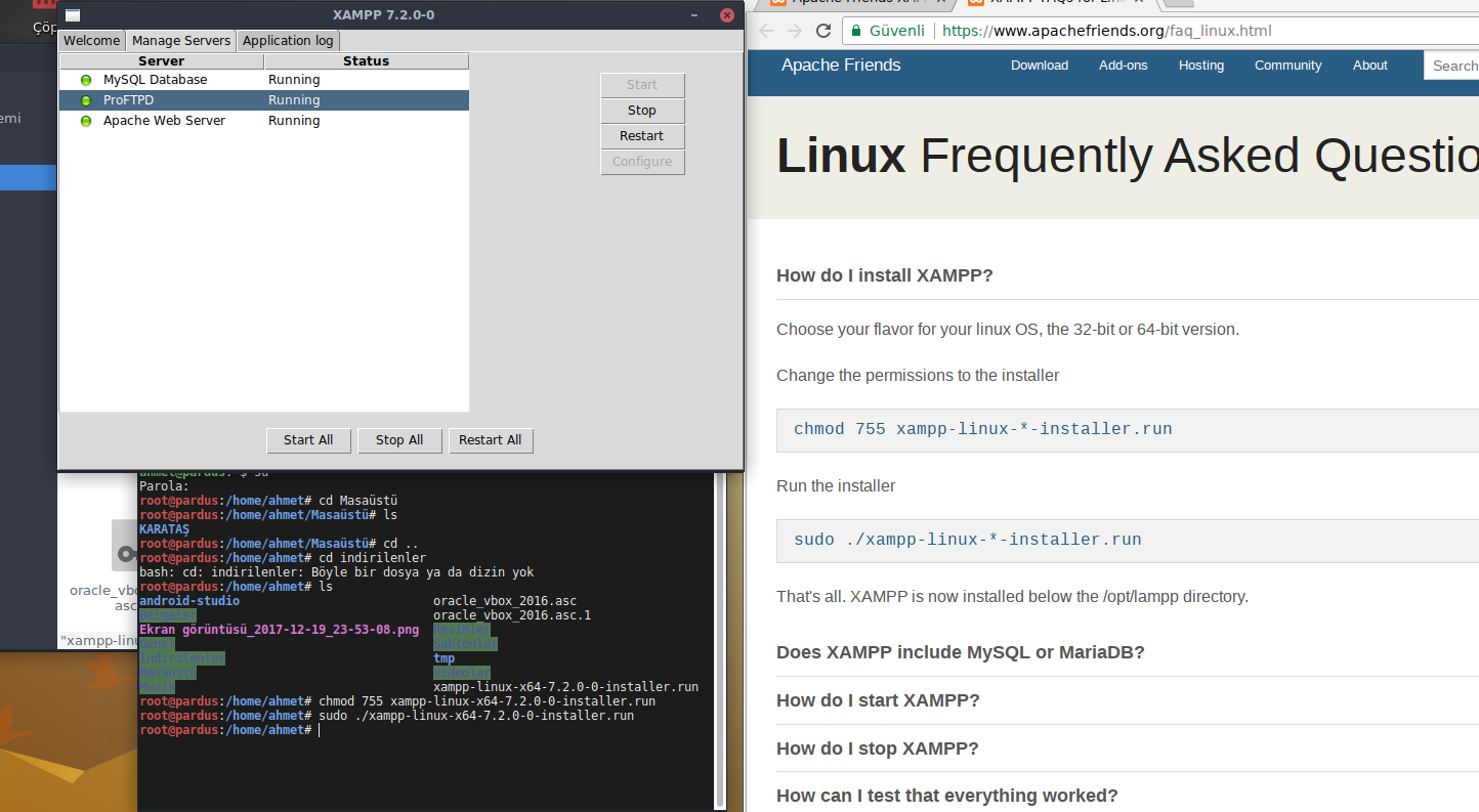 XAMPP Linux. XAMPP MARIADB. Install and Run. Proftpd горит красным в XAMPP.